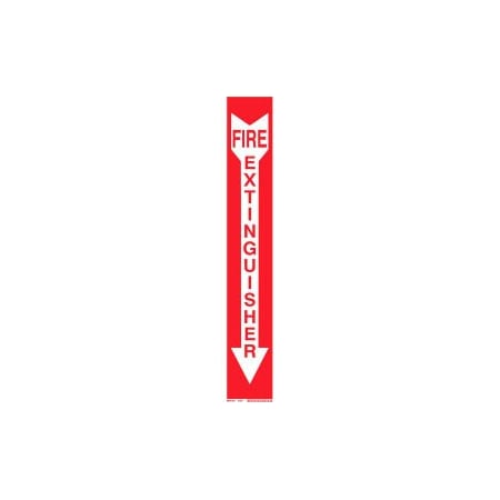 Brady Brady BradyGlo Fire Extinguisher Sign, Red on Glow in the Dark, Polyester, 4inW x 24inH 73657